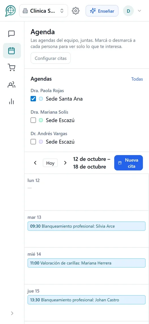 Central de Mensajes calendar on a phone